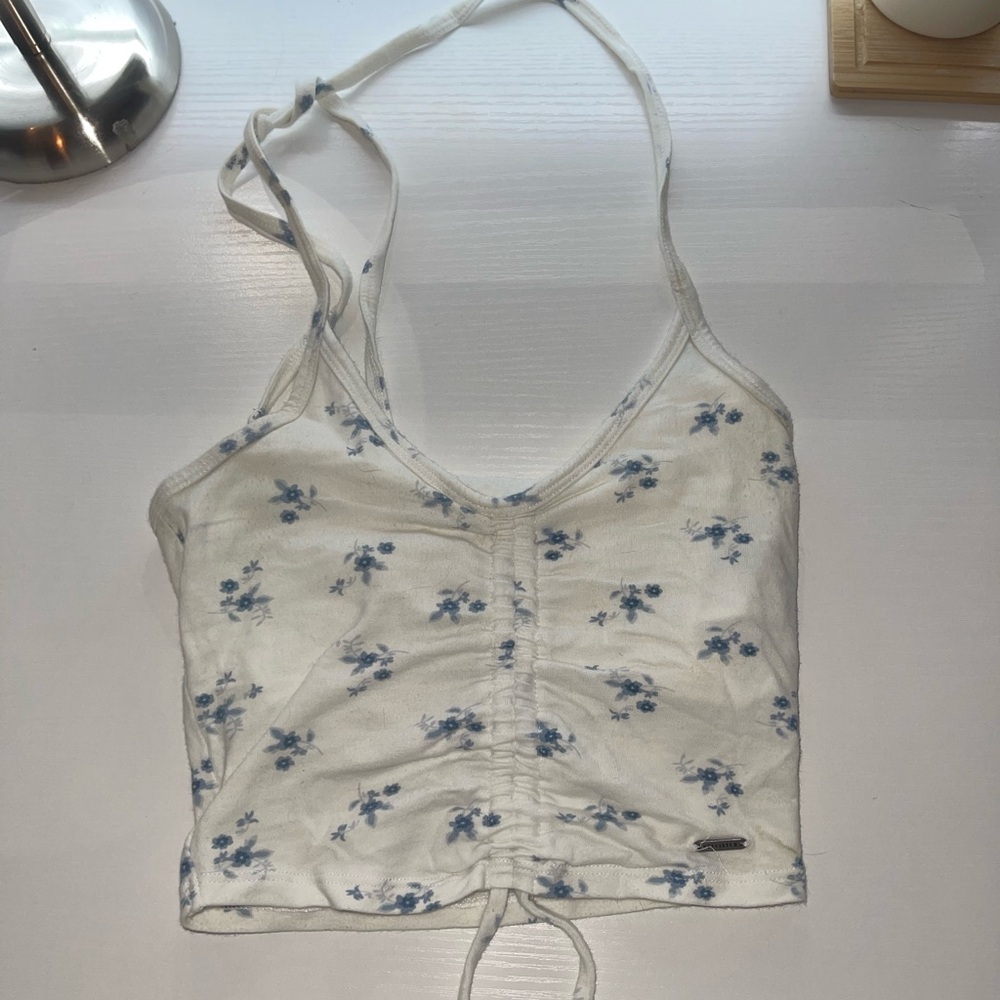 hollister floral halter top